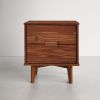 FarmHouse 2 Drawer Solid Wood Nightstand Walnut