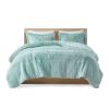 Twin/Twin XL Soft Sherpa Faux Fur 2-Piece Comforter Set in Light Teal Blue