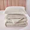 King Size Beige 3 Piece Microfiber Reversible Comforter Set