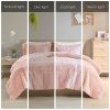 Full/Queen Pink Blush Soft Sherpa Faux Fur 3-Piece Comforter Set