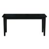 Solid Wood Entryway Accent Bench in Black Finish