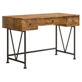 Farmhouse Rustic Home Office 3 Drawer Writing Desk