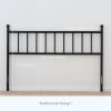 Queen size Traditional Farmhouse Headboard in Matte Black Metal Finish