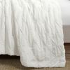 King Size Soft Pleated Cotton 3 Piece Comforter Set White