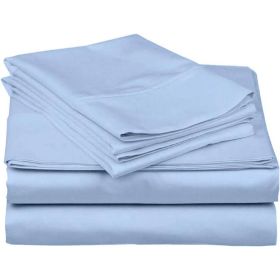 Full Blue 100-Percent Egyptian Cotton 1000 Thread Count 4-Piece Sheet Set