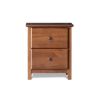 Farmhouse Solid Pine Wood 2 Drawer Nightstand in Walnut Finish