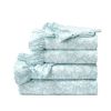 Full Size Polyester Blue Ruffle Floral 6 Piece Sheet Set