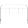 Full size Vintage White Metal Headboard with Round Corners