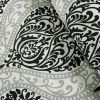 Full / Queen 5-Piece Black White Damask Print Comforter Set