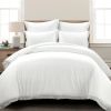 Full/Queen size White 5-Piece Lightweight Comforter Set with Lace Trim