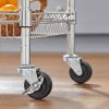 Kitchen Island Cart with Stainless Steel Top and 2 Bottom Storage Shelves