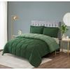 Full/Queen Traditional Microfiber Reversible 3 Piece Comforter Set in Green