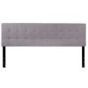 King size Modern Light Grey Fabric Upholstered Panel Headboard