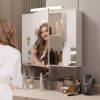 Wall Mounted Bathroom Mirror Medicine Cabinet with USB Ports and LED Light