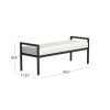 Modern Industrial Bed Bench with Black Metal Frame and Cream Upholstered Cushion