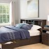 King size Bookcase Headboard in Espresso Wood Finish