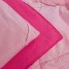 Twin/Twin XL Traditional Microfiber Reversible 3 Piece Comforter Set in Pink