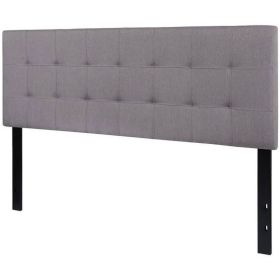 Queen size Modern Light Grey Fabric Upholstered Panel Headboard