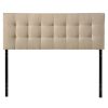 Full size Modern Beige Tan Taupe Fabric Tufted Upholstered Headboard