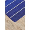 8' x 11' Striped Hand-Tufted Wool/Cotton Blue Area Rug