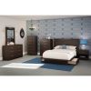 Modern 6-Drawer Bedroom Dresser in Chocolate Wood Finish