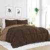 King/Cal King 3-Piece Microfiber Reversible Comforter Set in Taupe Brown