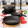 12-Piece Cast Iron Cookware set with Dutch Oven Frying Pan Skillet and Pizza Pan