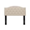 Twin Size Beige Fabric Upholstered Button-Tufted Adjustable Height Headboard