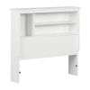 Twin size Modern Scandinavian Style Bookcase Headboard in White Wood Finish