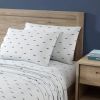 Twin XL size Coastal Beach 100-Percent Cotton Navy Blue White Stripe Sheet Set