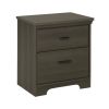 2-Drawer Bedroom Nightstand in Gray Maple Wood Finish