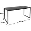 Black Metal Frame Wood Top Modern Home Office Laptop Computer Desk Writing Table