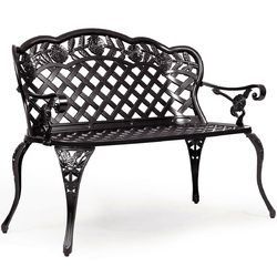 42.5" Outdoor Furniture Cast Aluminum Antique Garden Bench