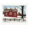 "Lover's Knot Quilt Block Barn" by Billy Jacobs, Ready to Hang Framed Print, White Frame