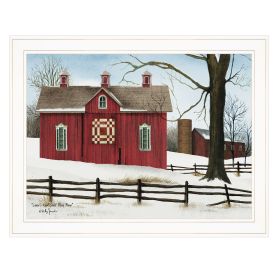 "Lover's Knot Quilt Block Barn" by Billy Jacobs, Ready to Hang Framed Print, White Frame