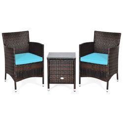 3 pcs Outdoor Rattan Wicker Furniture Set