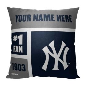 [Personalization Only] OFFICIAL MLB Colorblock Personalized Pillow - New York Yankees