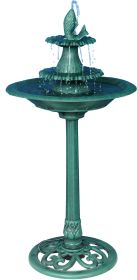 41 Inch Tiered Pedestal Fish Fountain Birdbath