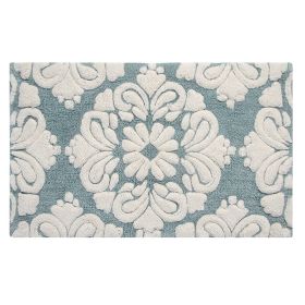 Medallion Collection (Color: Blue/Natural, size: 21" x 34" Rectangle)