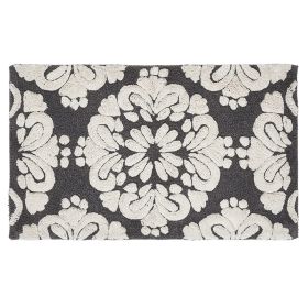 Medallion Collection (Color: Charcoal/Natural, size: 21" x 34" Rectangle)