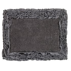 Shaggy Border Collection (Color: Gray, size: 17" x 24" Rectangle)