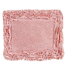 Shaggy Border Collection (Color: Pink, size: 17" x 24" Rectangle)