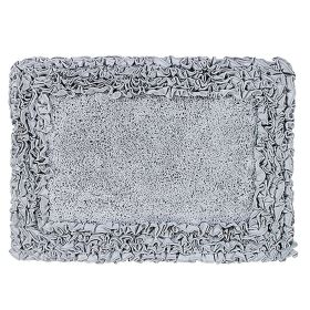 Shaggy Border Collection (Color: Silver, size: 17" x 24" Rectangle)