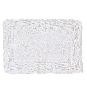 Shaggy Border Collection (Color: White, size: 17" x 24" Rectangle)