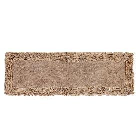 Shaggy Border Collection (Color: Beige, size: 20" x 60" Rectangle)