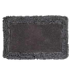 Shaggy Border Collection (Color: Gray, size: 21" x 34" Rectangle)