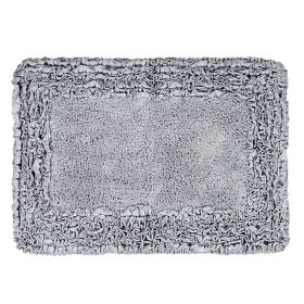 Shaggy Border Collection (Color: Silver, size: 21" x 34" Rectangle)