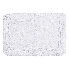 Shaggy Border Collection (Color: White, size: 21" x 34" Rectangle)