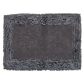 Shaggy Border Collection (Color: Gray, size: 24" x 40" Rectangle)