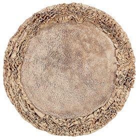 Shaggy Border Collection (Color: Beige, size: 30" Round)